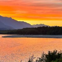 Eagle Run Dyke, the Squamish River at sun set